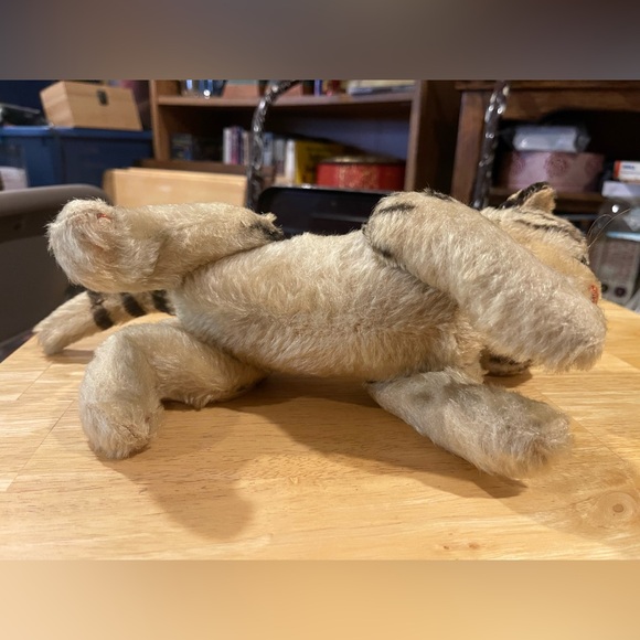 SOLD Steiff Mohair Tabby Cat Fully Articulated/Jointed 1950s No Button One Owner - Picture 6 of 13